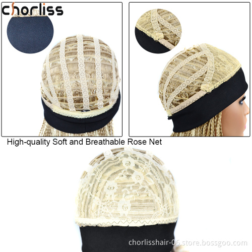 Hot Selling Red Blonde  Ombre Long Braids headband wig Turban Wig Synthetic Wigs With Headband Attached For Black Woman